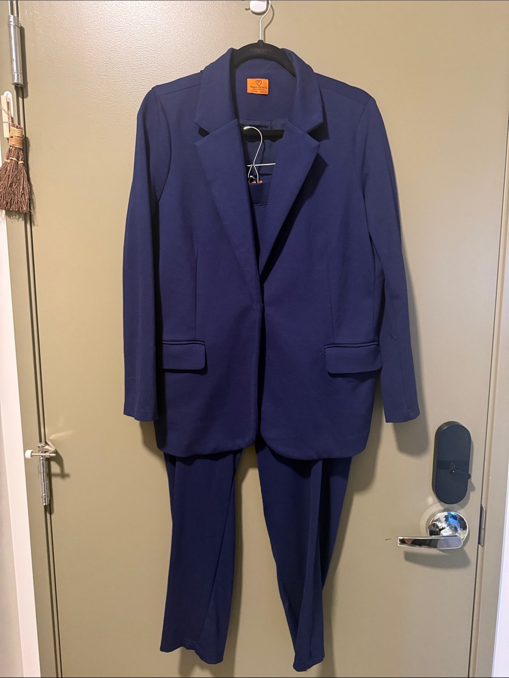 Structured Navy Blue Women's Blazer & Trouser Set